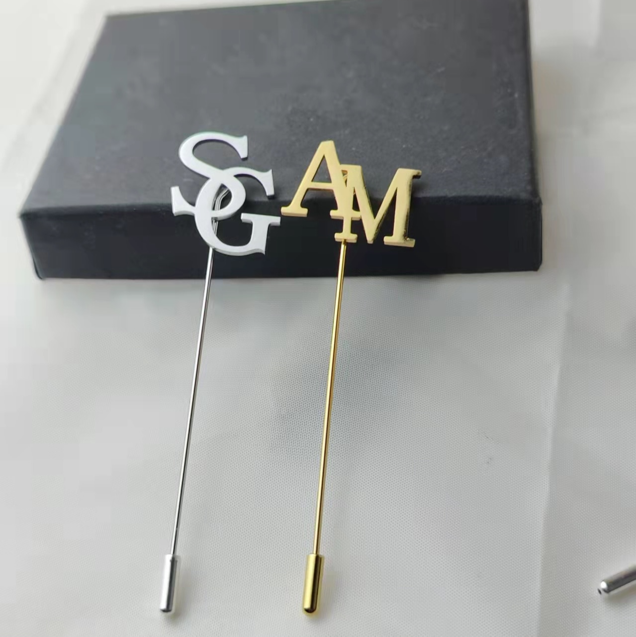 Initials Cufflinks + Free Lapel Pin