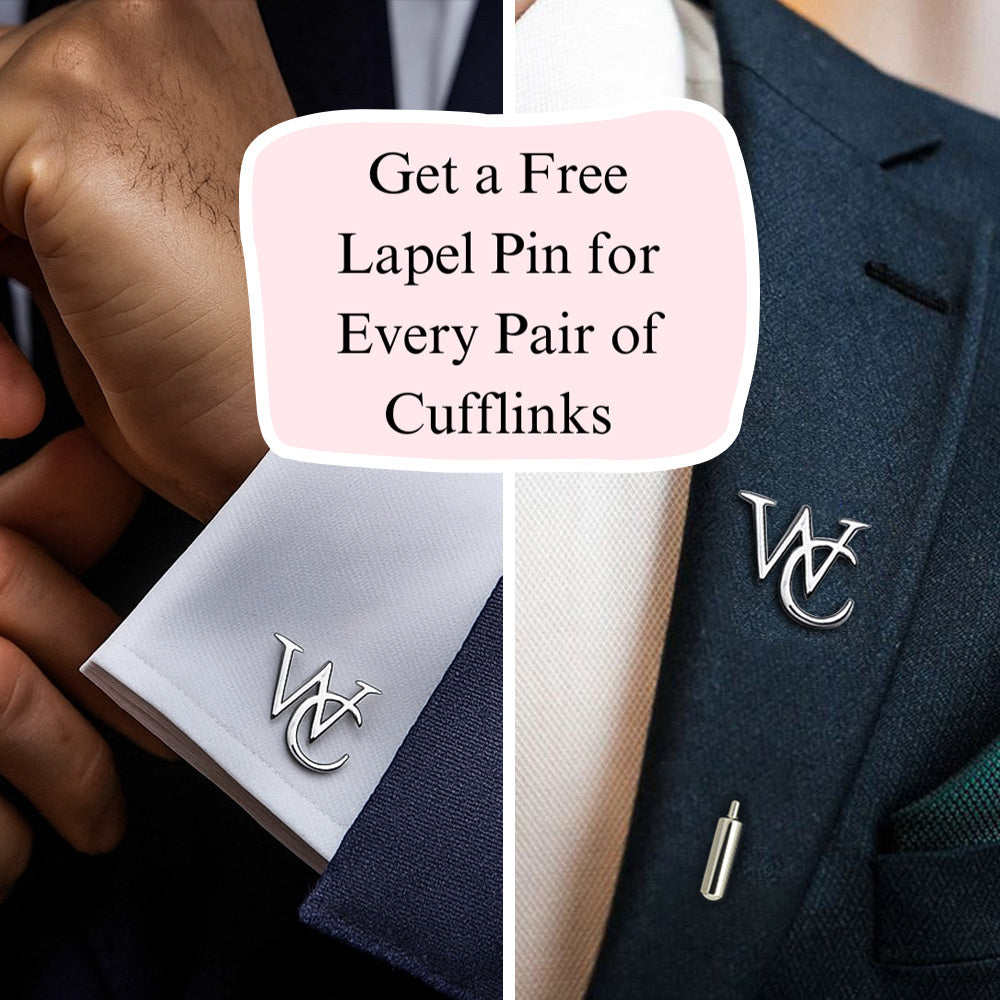 Initials Cufflinks + Free Lapel Pin