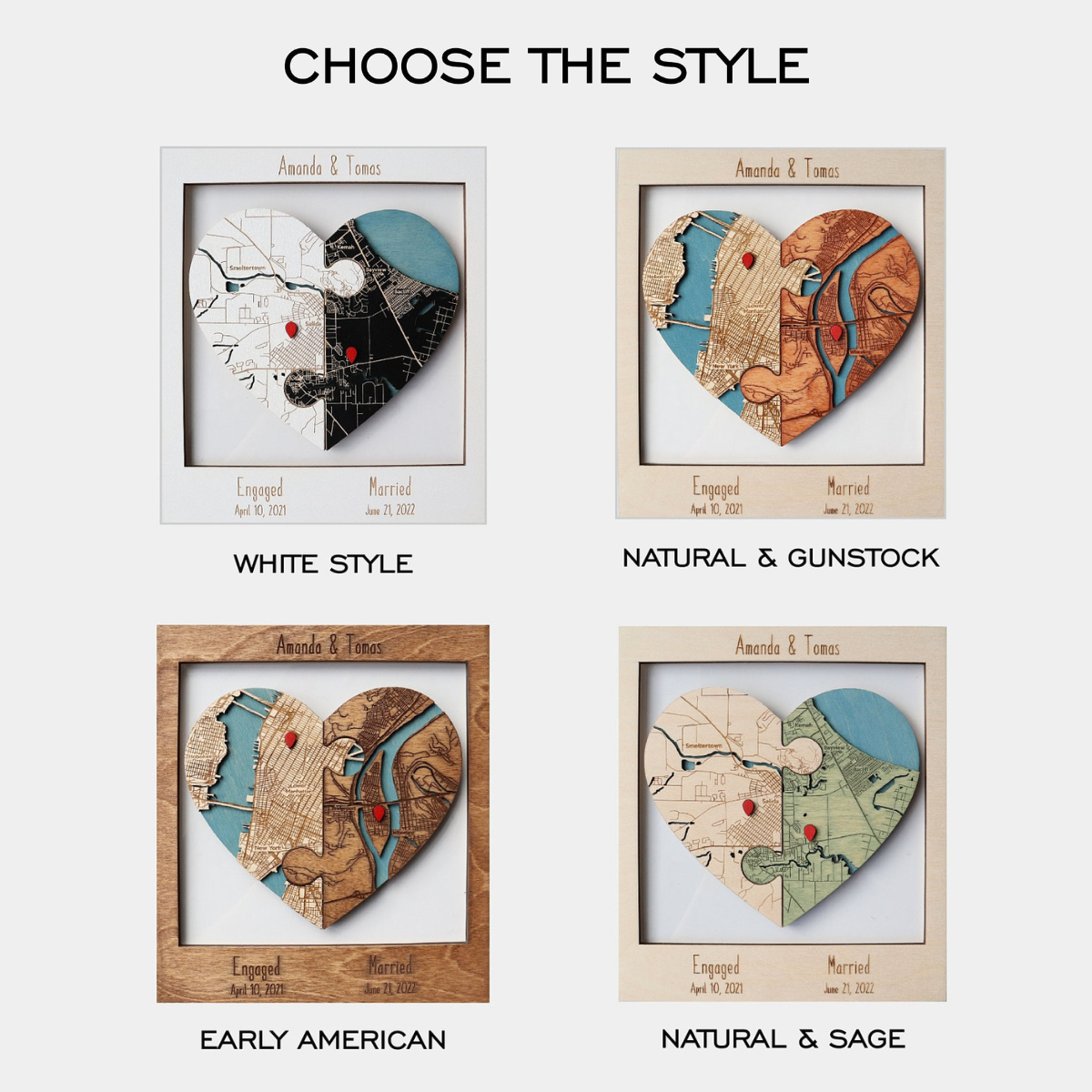 Personalized Couples Map Gift