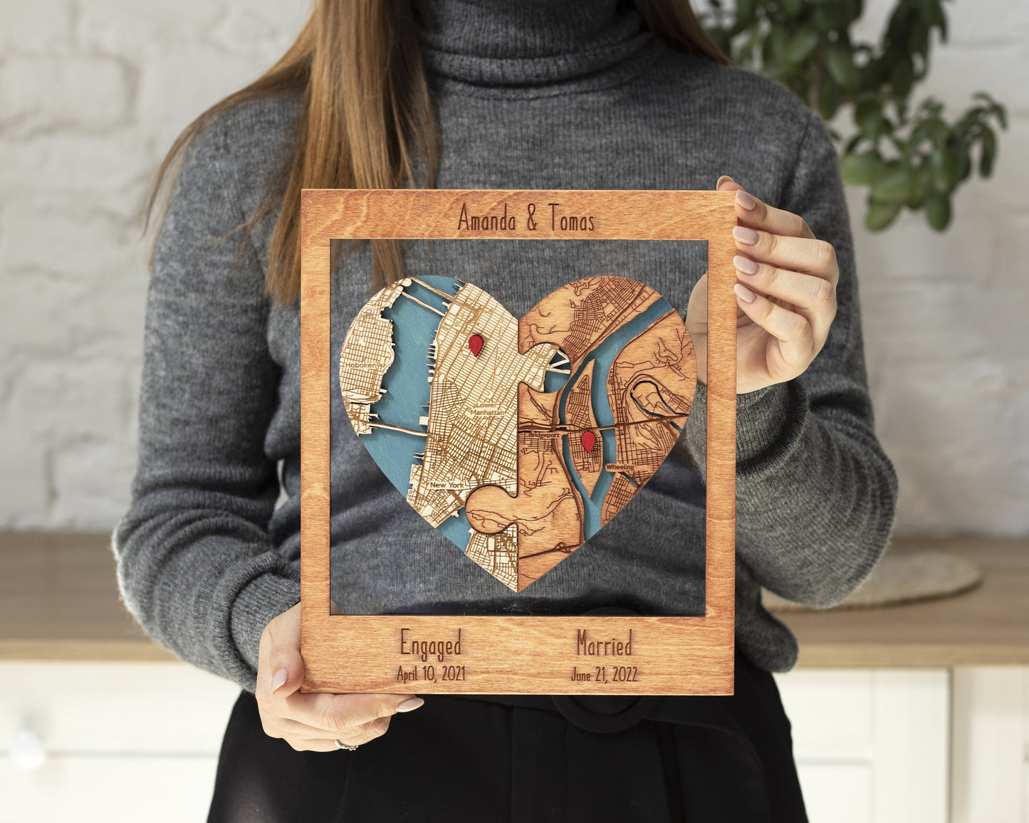 Personalized Couples Map Gift