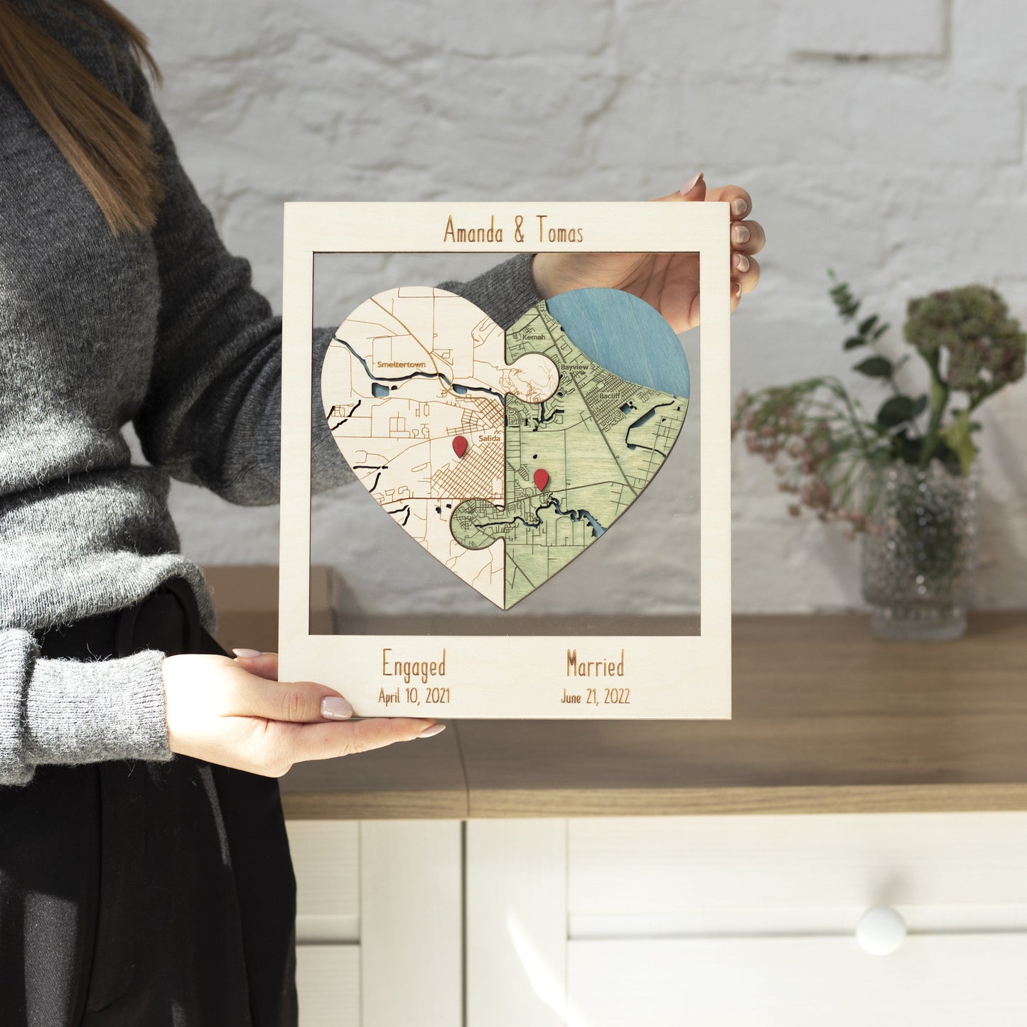 Personalized Couples Map Gift