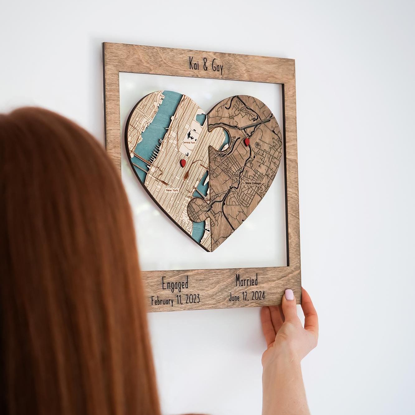 Personalized Couples Map Gift