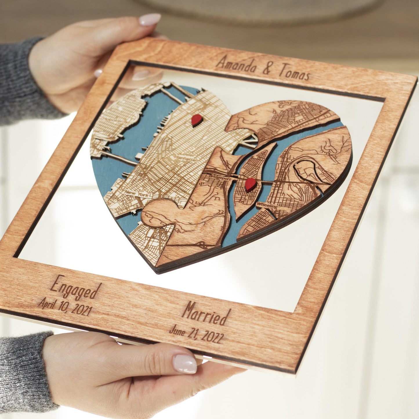 Personalized Couples Map Gift