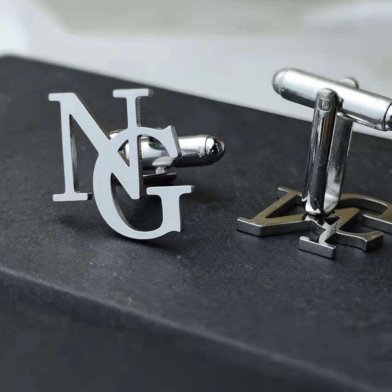 Personalized Initial Cufflinks & Message Keepsake