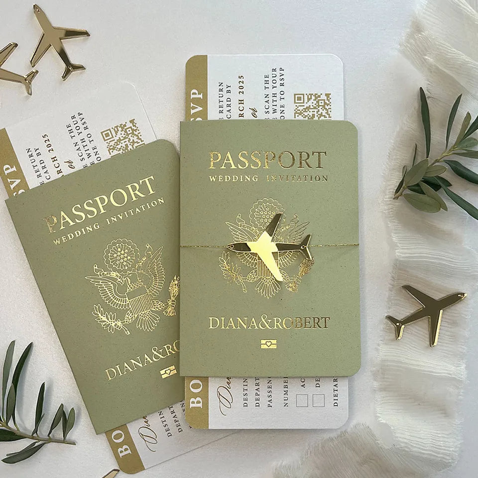 Travel Passport Wedding Invitation
