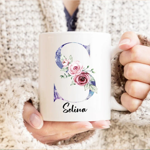 Personalized Floral Mug