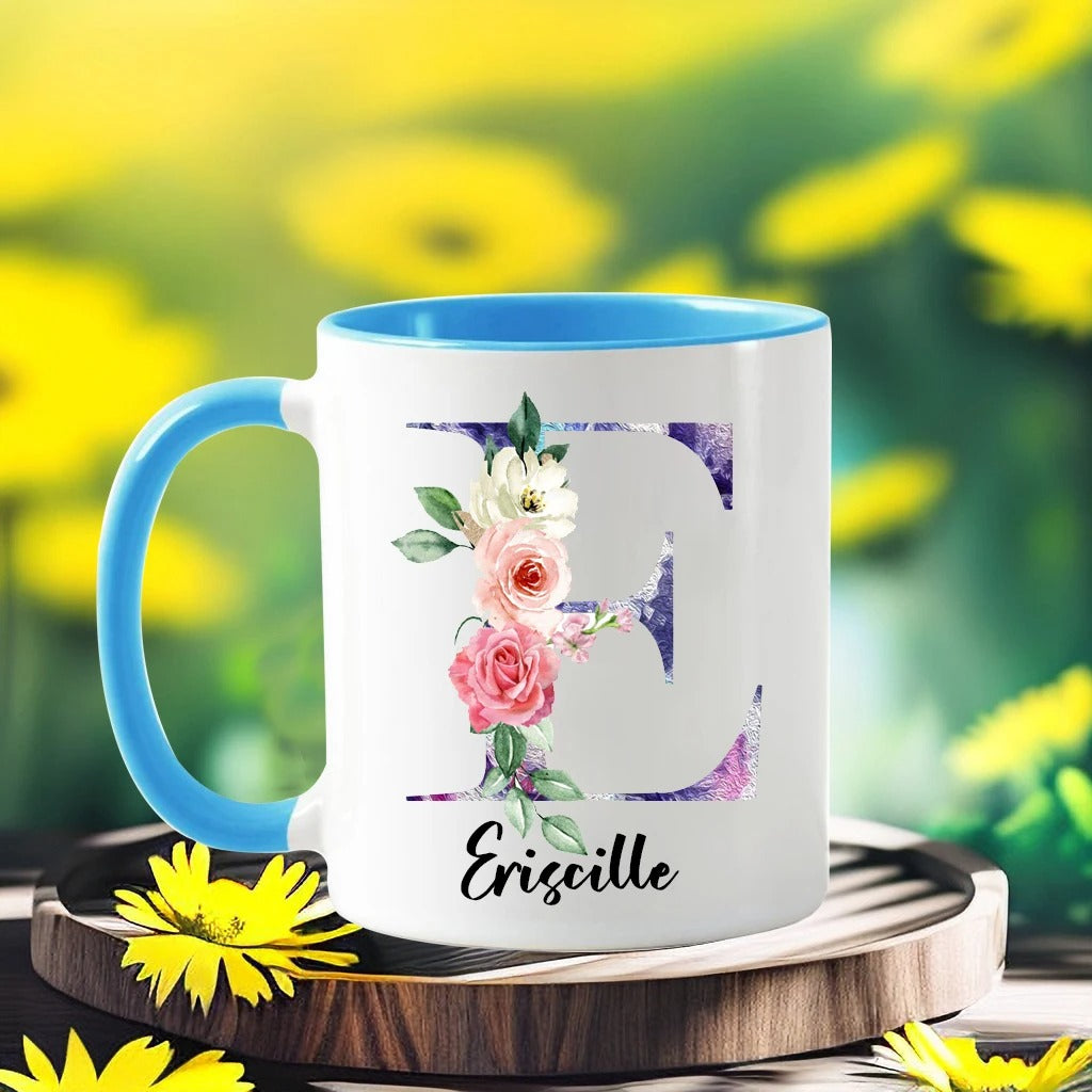 Personalized Floral Mug