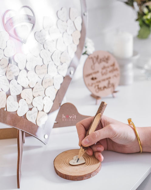 Wooden Heart Guest Book