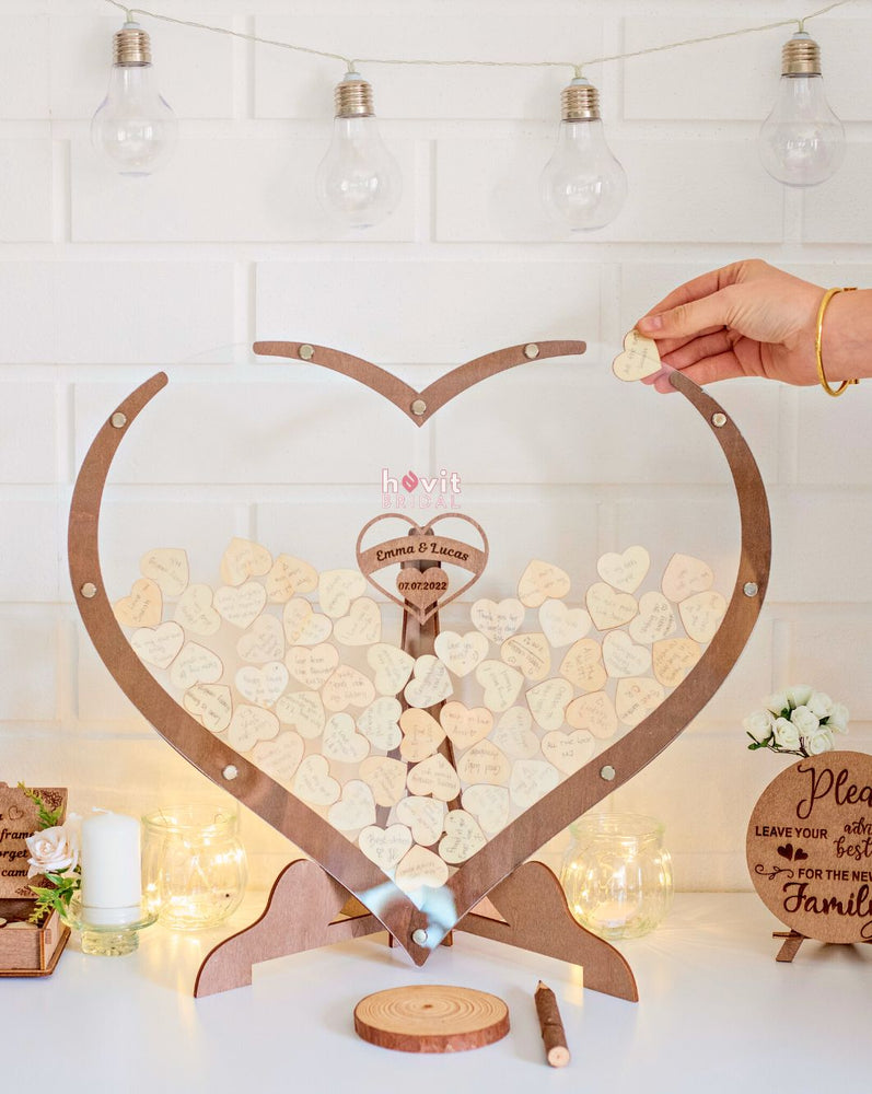 Wooden Heart Guest Book