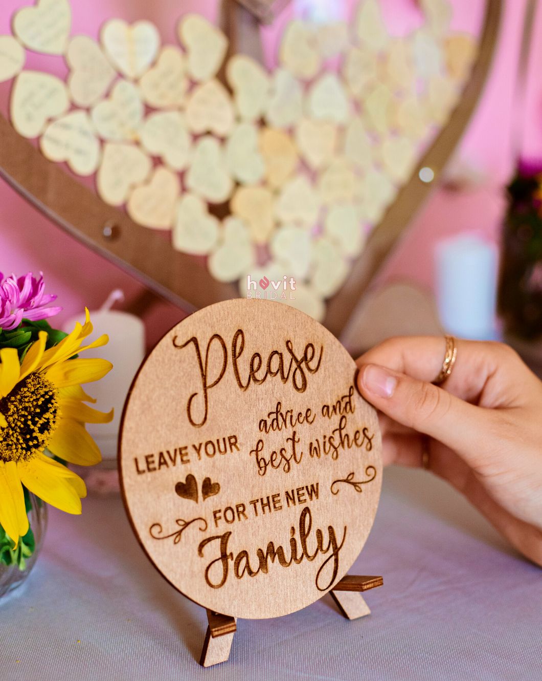 Wooden Heart Guest Book