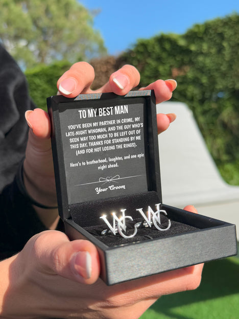 Personalized Initial Cufflinks & Message Keepsake