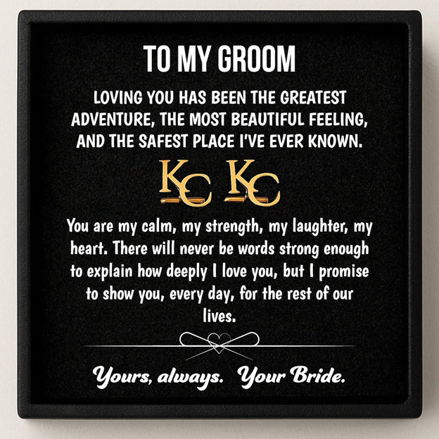 Personalized Initial Cufflinks & Message Keepsake