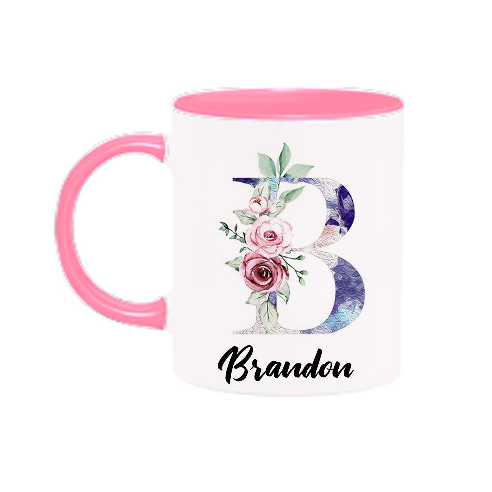 Personalized Floral Mug