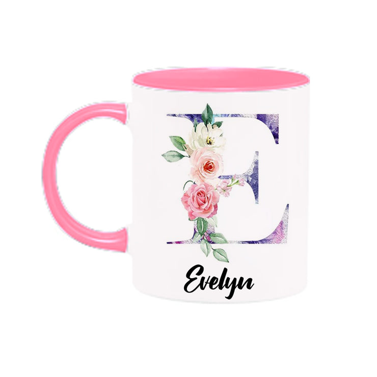 Personalized Floral Mug