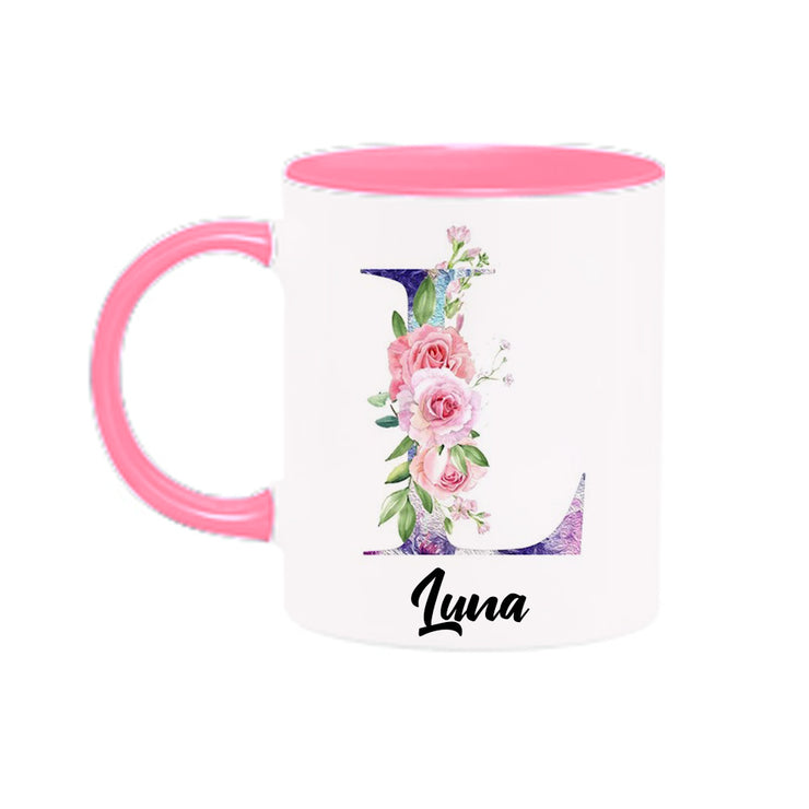 Personalized Floral Mug