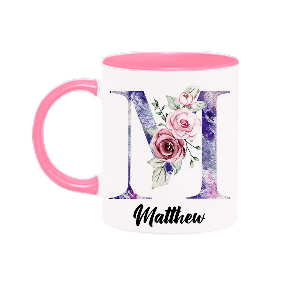 Personalized Floral Mug