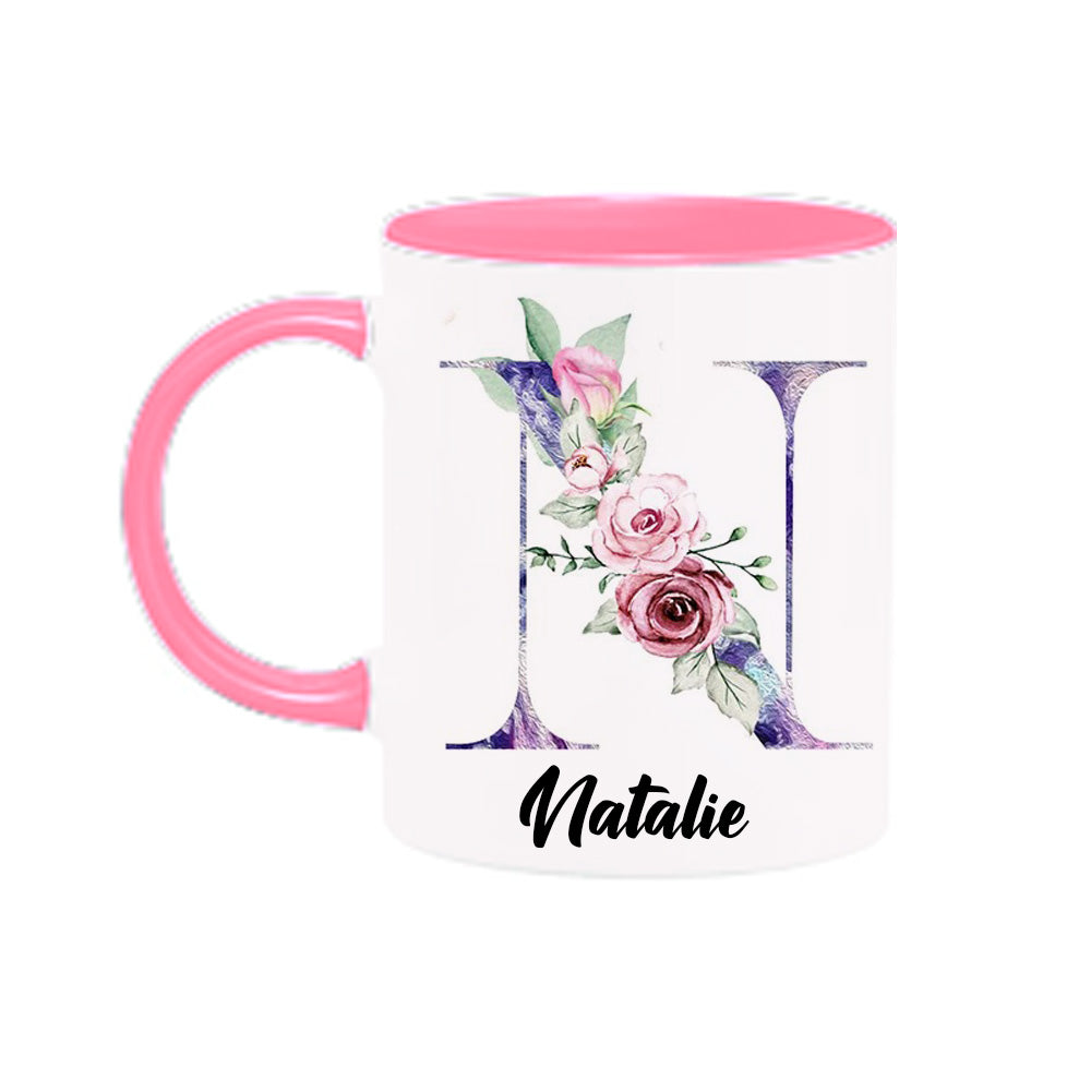 Personalized Floral Mug