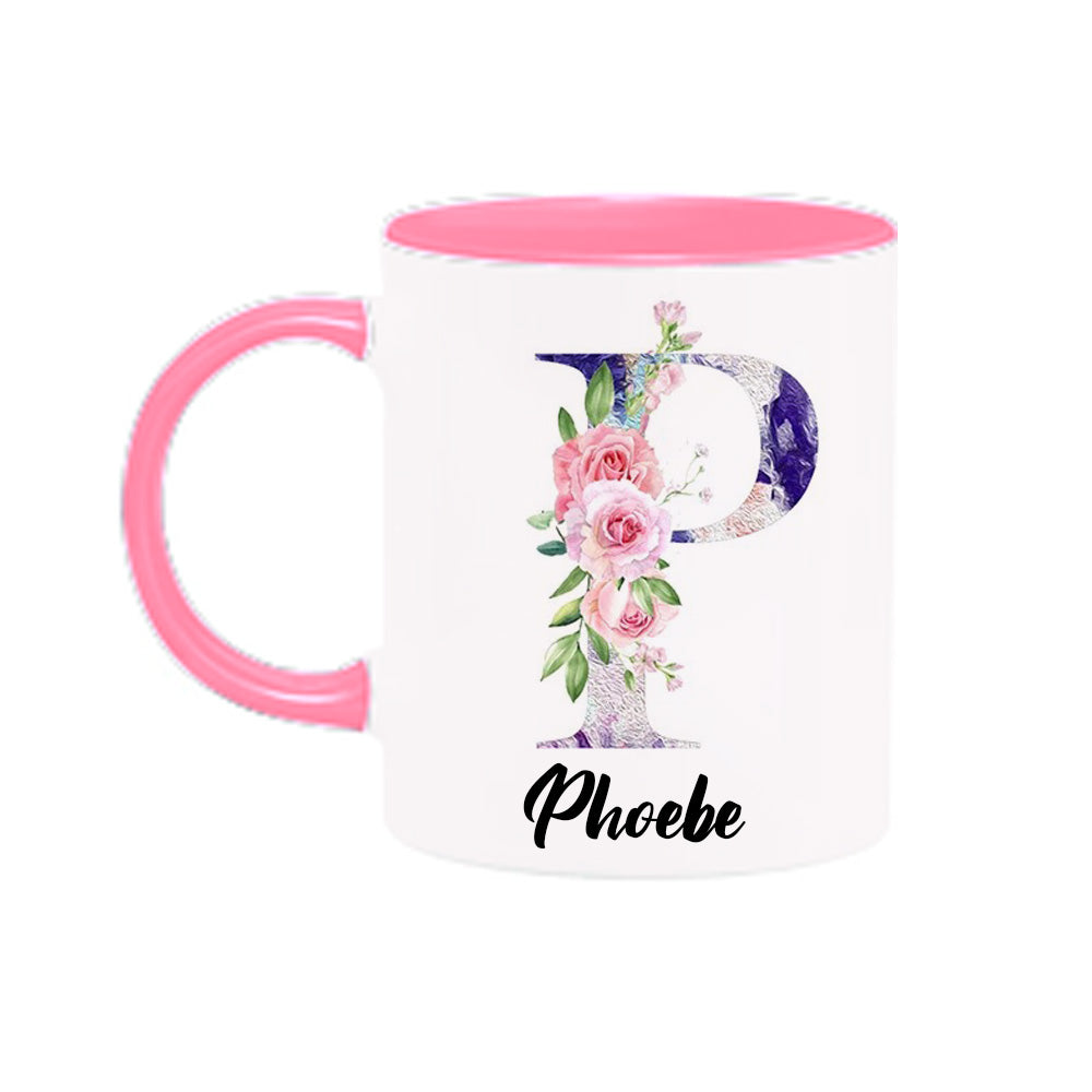 Personalized Floral Mug