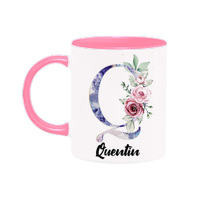 Personalized Floral Mug