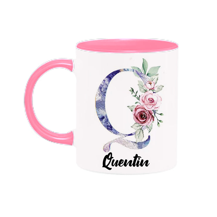 Personalized Floral Mug