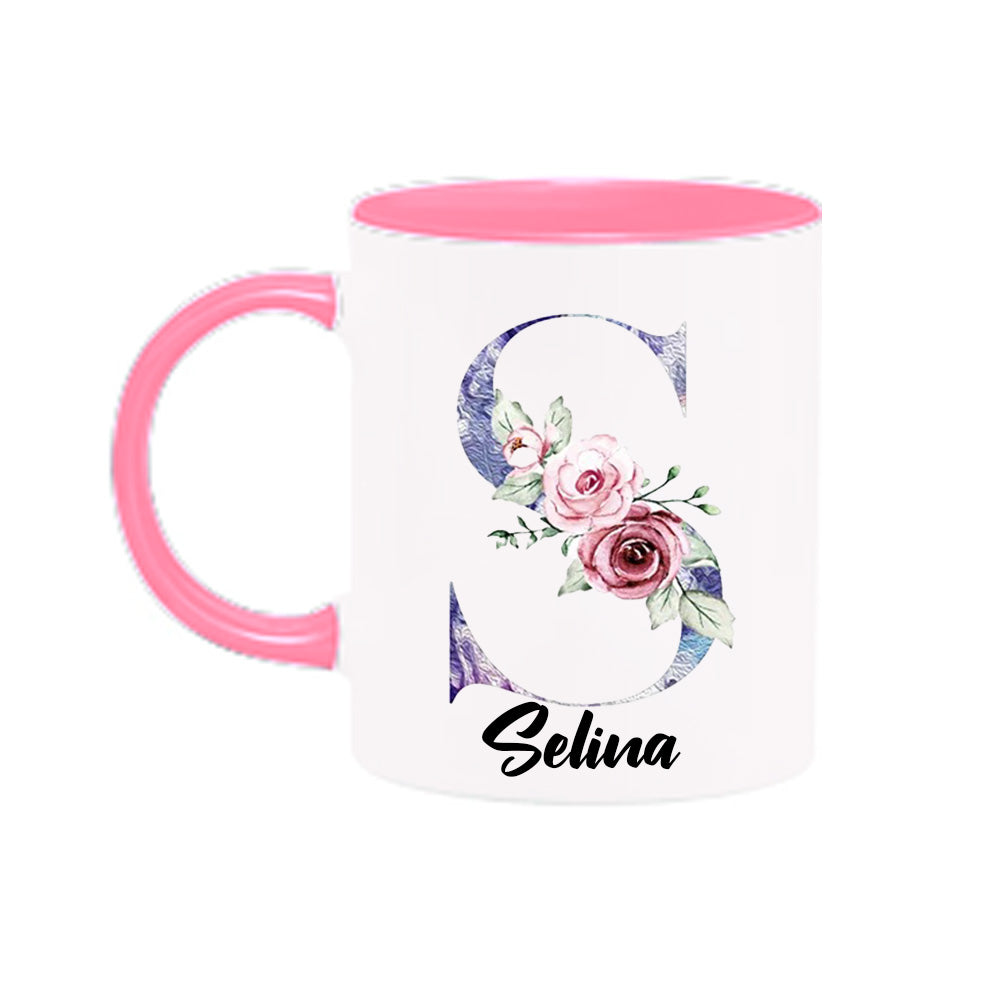 Personalized Floral Mug