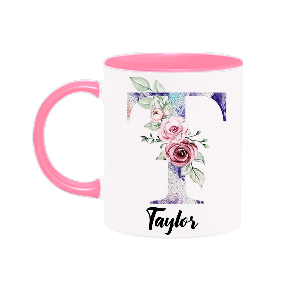 Personalized Floral Mug