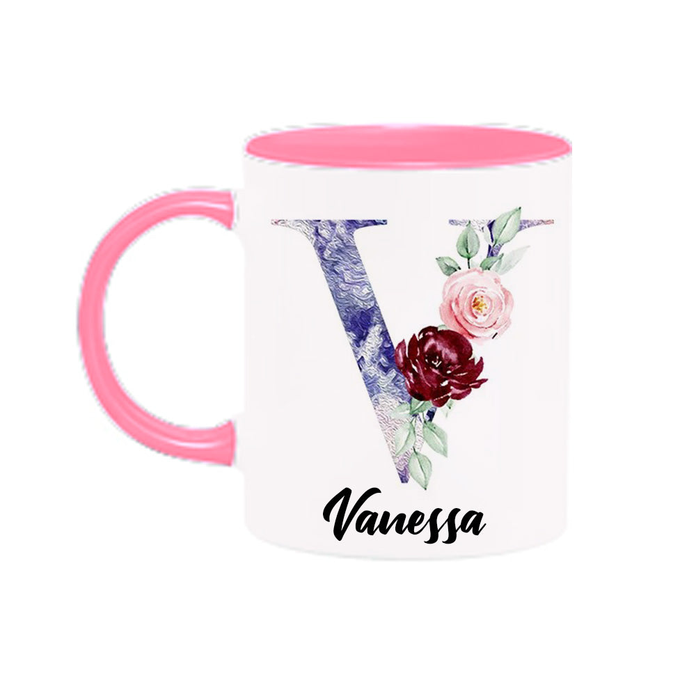 Personalized Floral Mug