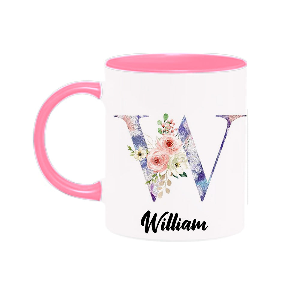 Personalized Floral Mug