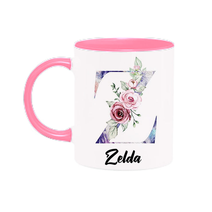 Personalized Floral Mug