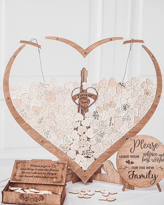 EARLY BIRD: Wooden Heart Wedding Guest Book + 3 FREE bonuses