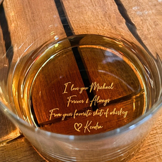 Custom Whiskey Glass - Bottom Engraving