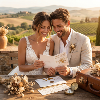 Passeport de voyage, invitation de mariage