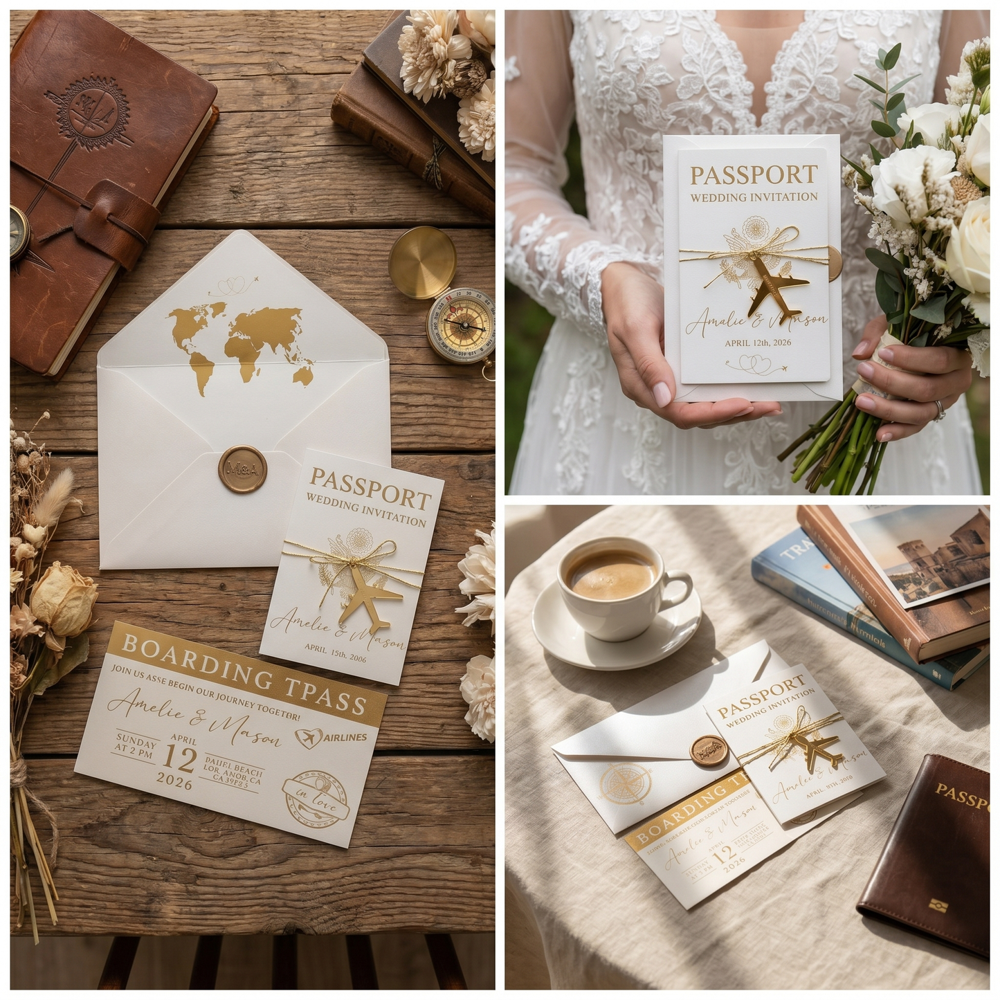Passeport de voyage, invitation de mariage