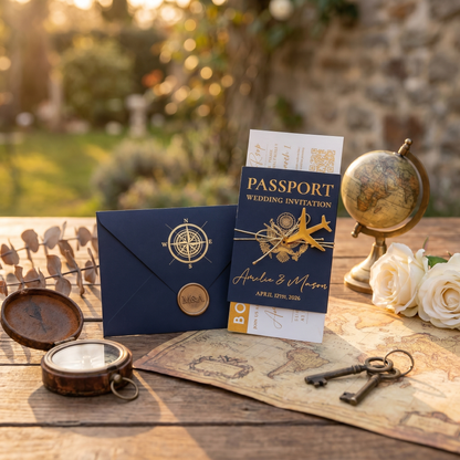 Passeport de voyage, invitation de mariage