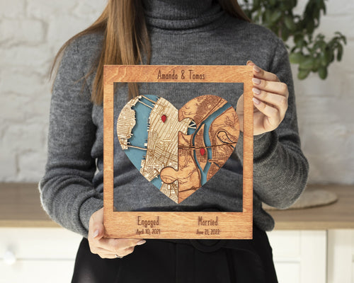 Personalized Couples Map Gift