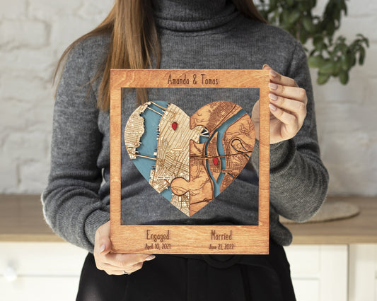 Personalized Couples Map Gift
