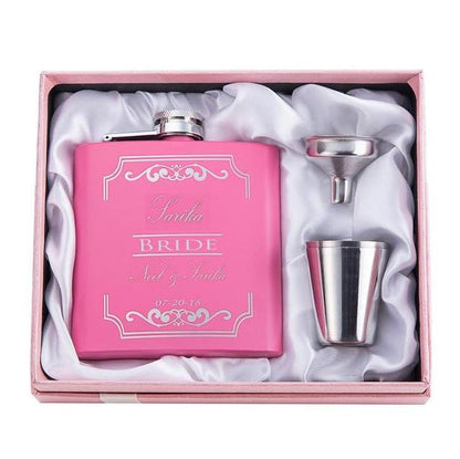 Personalized Pink Flask | Bridesmaid gift