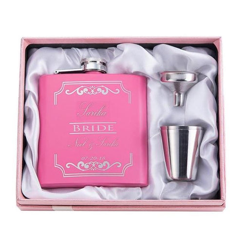 Personalized Pink Flask | Bridesmaid gift