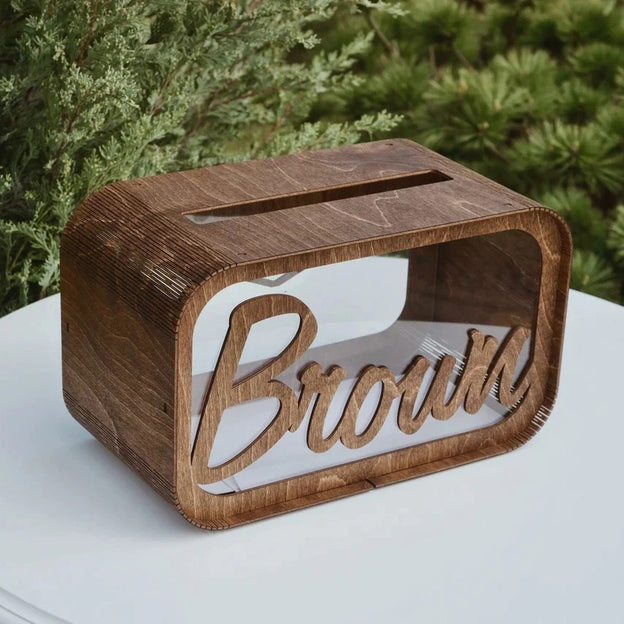 Custom Name Wedding Card Box