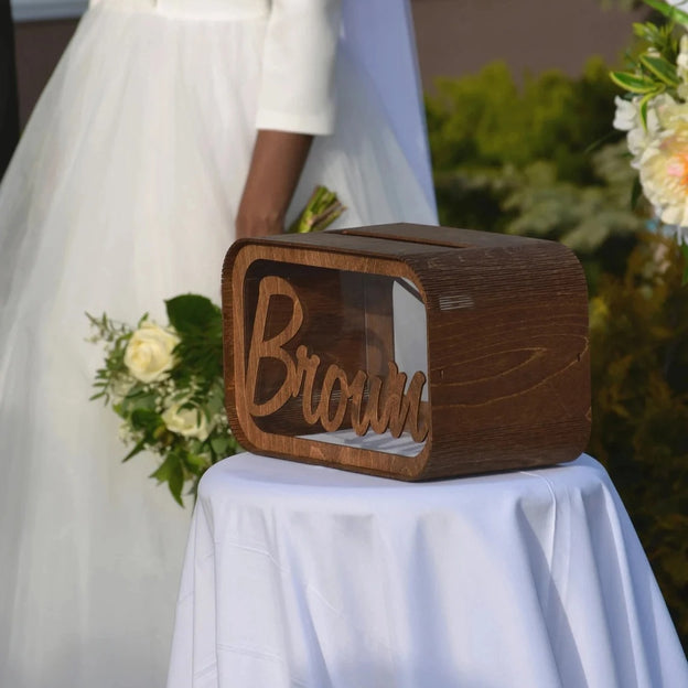 Custom Name Wedding Card Box