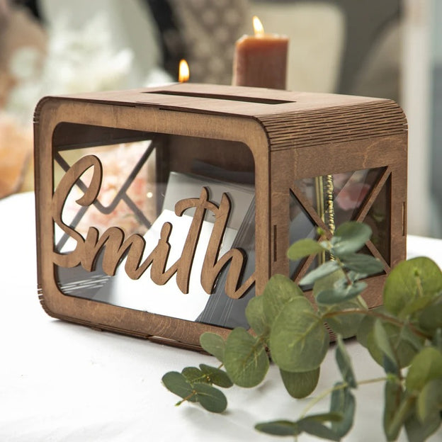 Custom Name Wedding Card Box