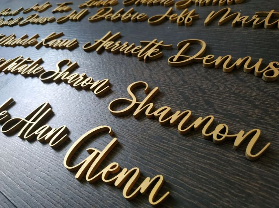 Wedding Table Place cards - Calligraphic