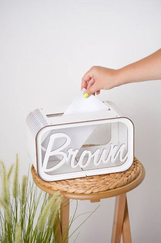Custom Name Wedding Card Box