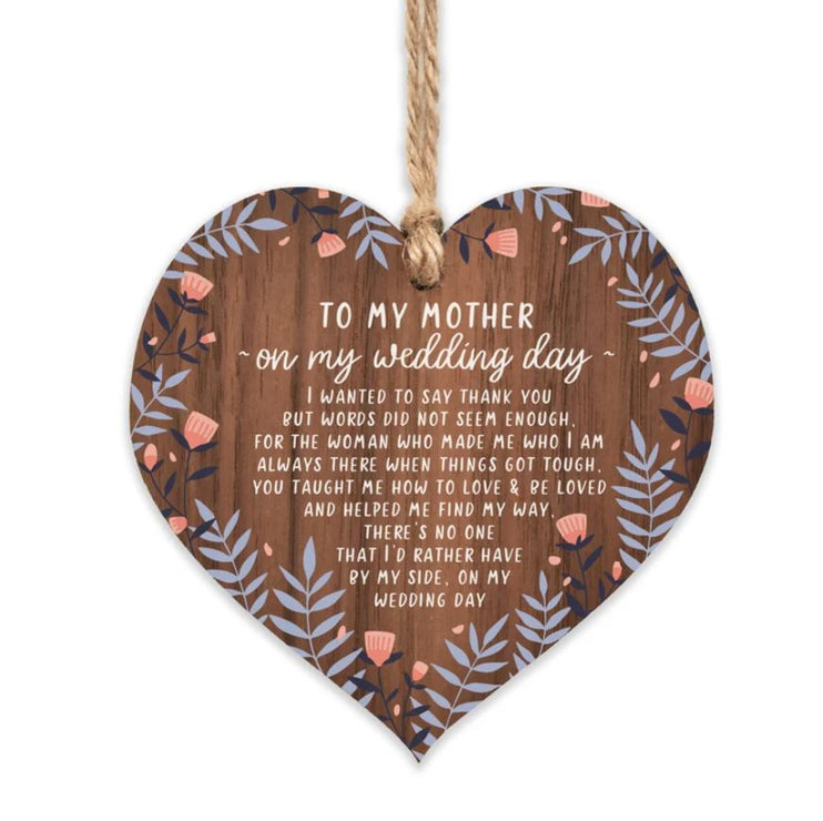 On my wedding day - Wooden Heart Keepsake