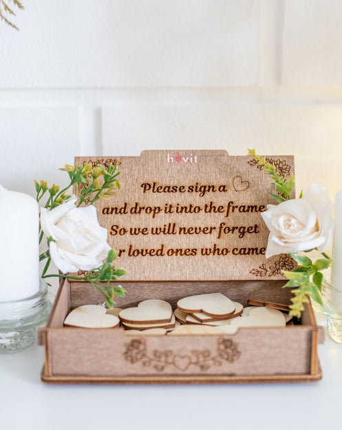 Wooden Heart Wedding Guest Book