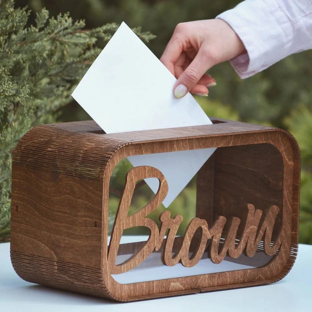 Custom Name Wedding Card Box