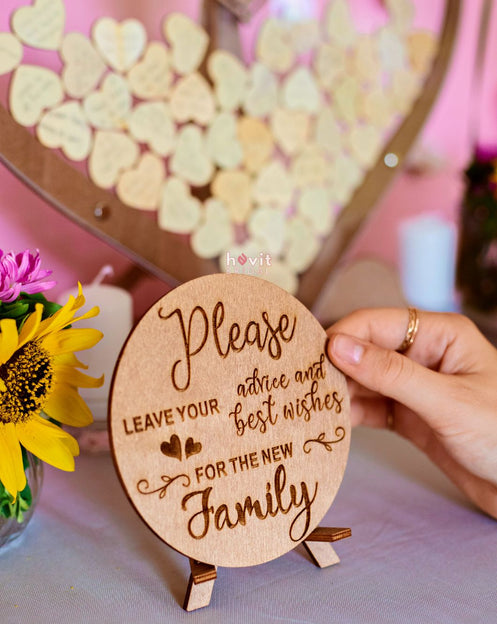 Wooden Heart Wedding Guest Book