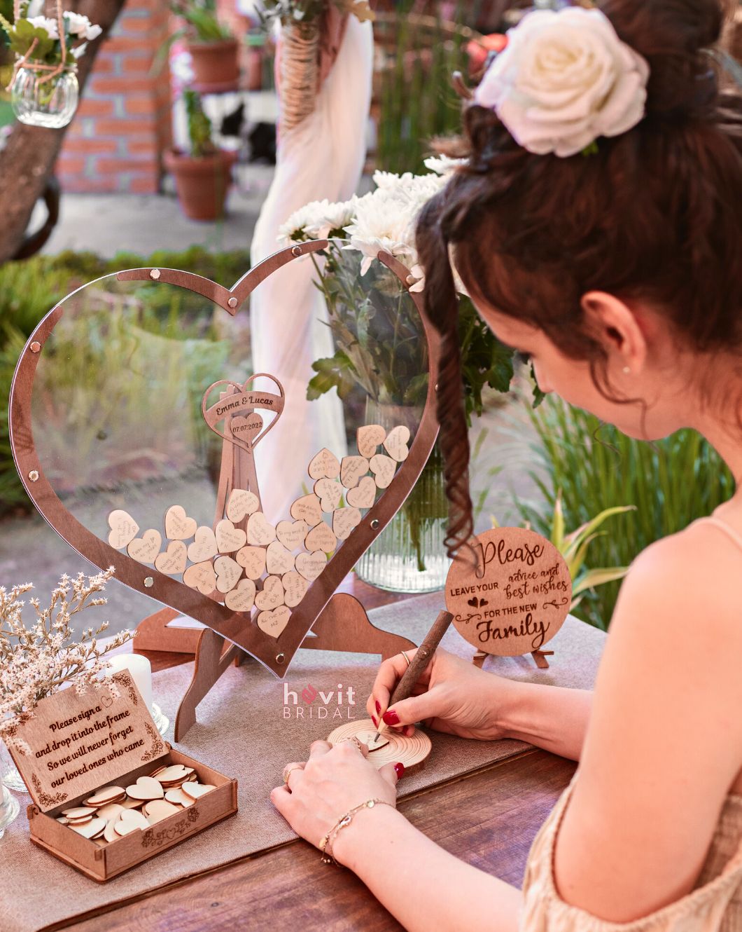 Wooden Heart Wedding Guest Book